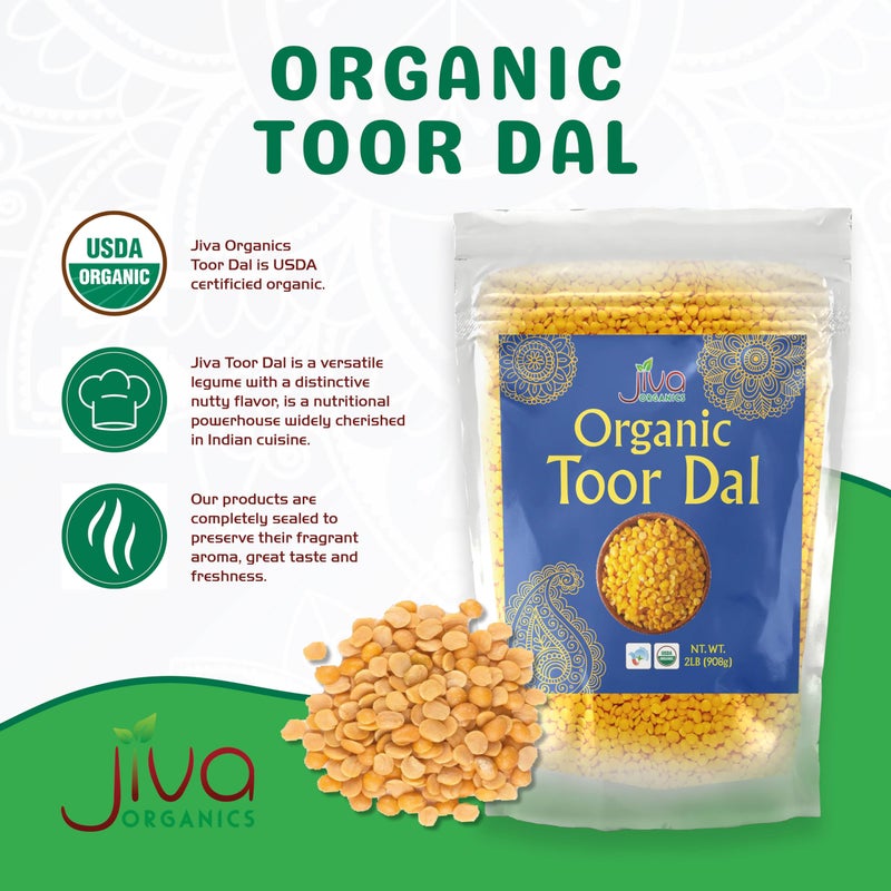 Jiva Organics Jiva Organic Toor Dal Kori, Unoily, Madhi 2 Pound Bag - Indian Split Pigeon Peas - Non-GMO, Vegan - Image 3